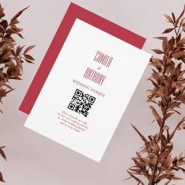 Cartão De Informações Casamento Vermelho