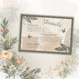 Cartão De Informações casamento vintage boho chic greenery