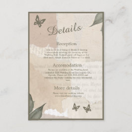 Cartão De Informações casamento vintage boho chic greenery