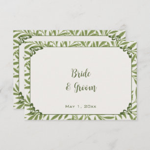 Cartão De Informações Casamento vintage, Padrão Vitoriano de Folhas Selv