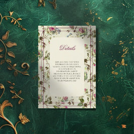 Cartão De Informações casamento vintage rosa