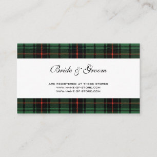 Cartão De Informações Casamento vintage, Tartan Davidson Padrão Moderno