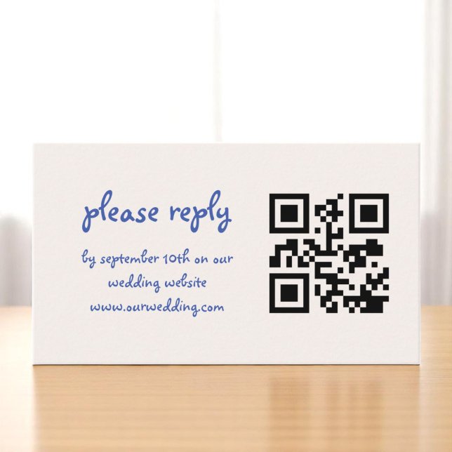 Cartão De Informações Casamento Whimsical Azul Francês com Desenho da Mã (Criador carregado)