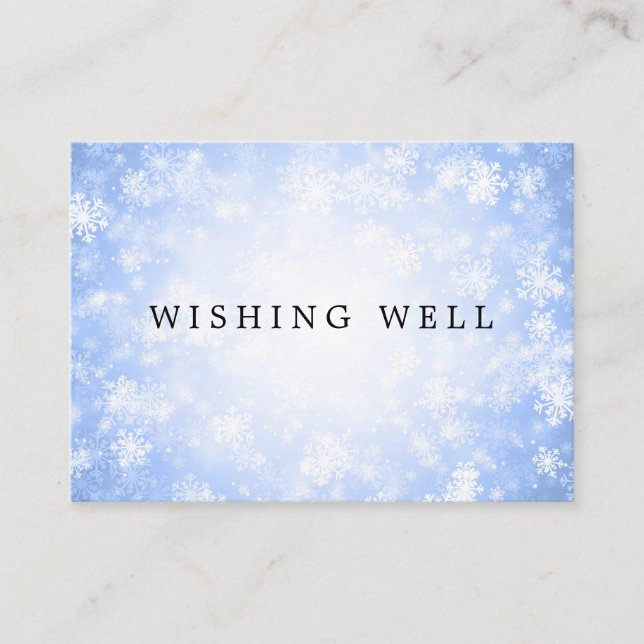 Cartão De Informações Casamento Wishing Good Blue Winter Wonderland (Frente)