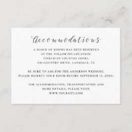 Cartão De Informações Casas de casamento em caligrafia negra e branca