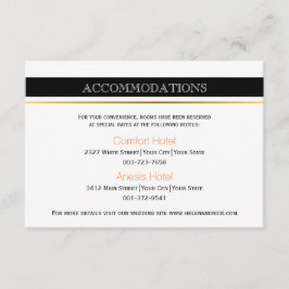 Cartão De Informações Casas de casamento modernas listras brancas pretas