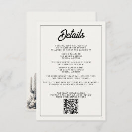 Cartão De Informações Casual Cactus Wedding