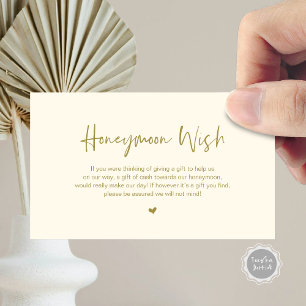 Cartão De Informações Casual Elegance Weding Honeymoon Wish