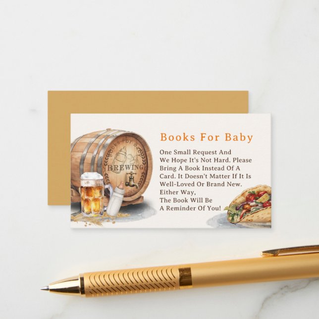 Cartão De Informações Causado Tacos Beer Books para Beer Enclosure Card (Frente/Verso In Situ)