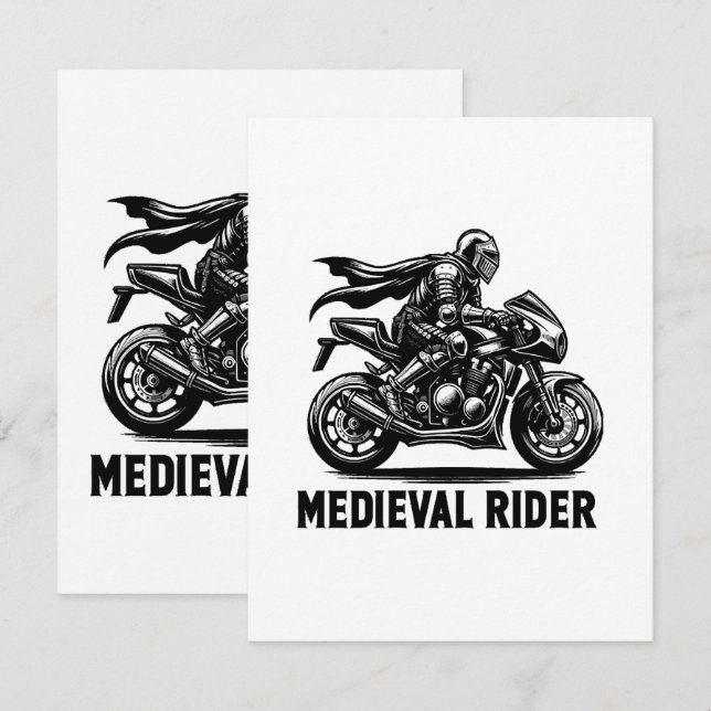 Cartão De Informações Cavaleiro medieval (Frente/Verso)