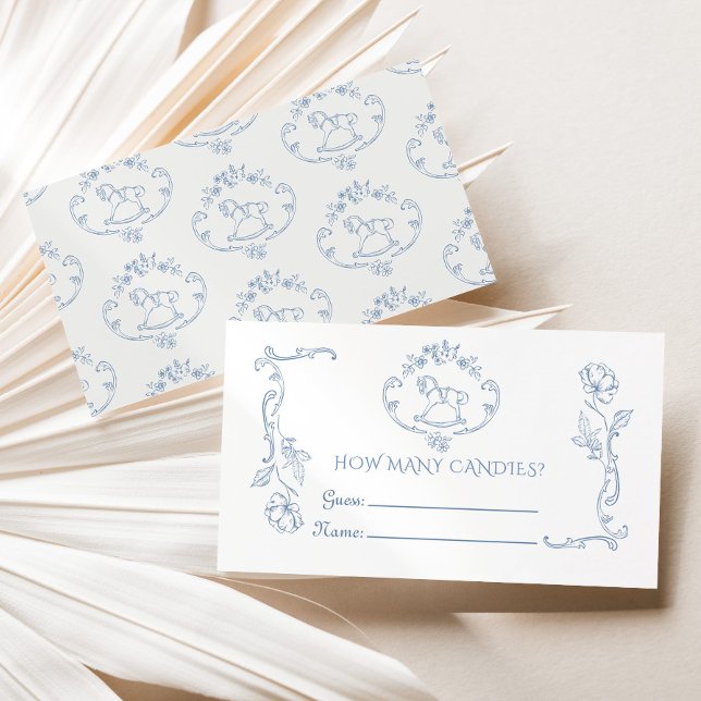 Cartão De Informações Cavalo de balanço Toile de jouy Quantos doces (Criador carregado)