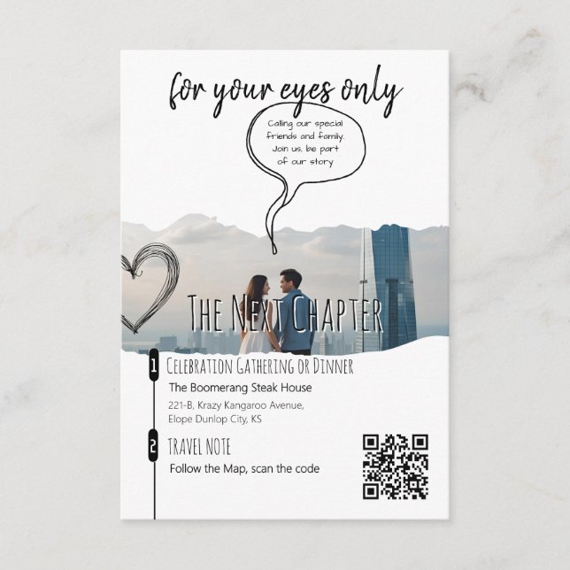 Cartão De Informações Celebração do Casamento do Tribunal Moderno (Frente)