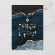 Celebração ✡ Mitzvah! Azul de Agate de Cores Aquát
