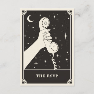 Cartão De Informações Celestial Boho Tarot Telefone de RSVP de Casamento