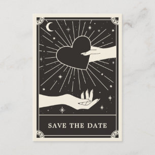 Cartão De Informações Celestial Boho Tarot Weding the Date Card