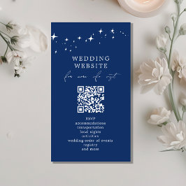 Cartão De Informações Celestial Elegant Wedding QR Code Website Details