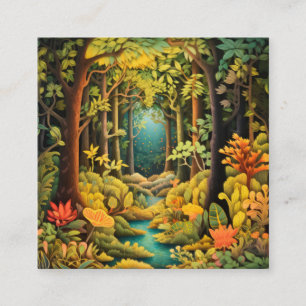 Cartão De Informações Cena de Madeira em Papel-Corte Diorama