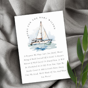 Cartão De Informações Cenas de barco à vela crepuscular Livros para chá 