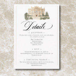 Cartão De Informações Cenas de Casamento Elegantes Neoclássicas Vintage