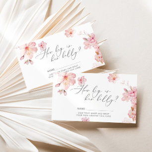 Cartão De Informações Cereja floresce o tamanho da barriga de mamãe