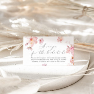 Cartão De Informações Cereja florescente Receita para a noiva ser