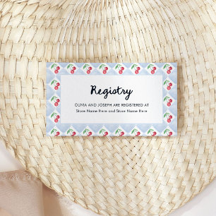 Cartão De Informações Cerejas Retro Whimsic   Registro chá de panela