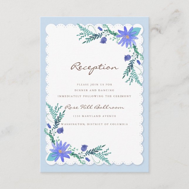 Cartão De Informações Cervos na recepção de casamento no inverno da (Frente)