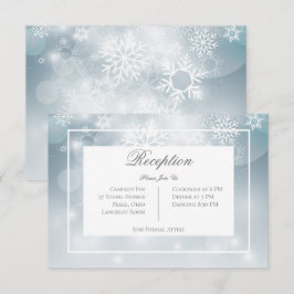 Cartão De Informações Céu Moderno Floco de Neve Azul Empoeirado Recepção