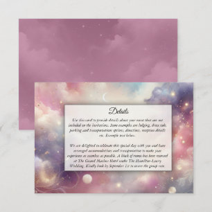 Cartão De Informações Céus de Poeira Estelar Celestial Brillante Casamen