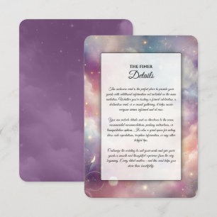 Cartão De Informações Céus de Poeira Estelar Celestial Brillante Casamen