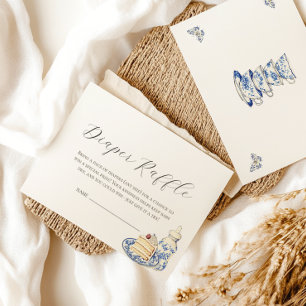 Cartão De Informações Chá com a mãe para ser Fralda do Raffle Card