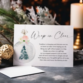 Cartão De Informações Chá da árvore de natal de ouro rosa