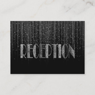 Cartão De Informações Chá das Estrelas de Prata e Design de Casamento Ne