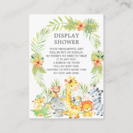 Cartão De Informações Chá de Apresentação do Chá de fraldas de Animais S