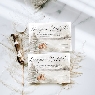 Cartão De Informações Chá de Baby Boy da Woodland de inverno