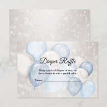 Chá de Bebê Aquarela Balões Azuis Brancos Festa