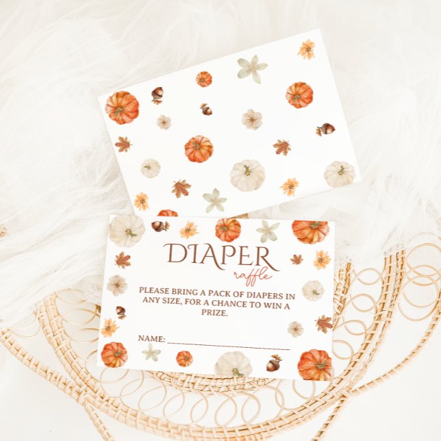 Cartão De Informações Chá de Bebê Boho Abóbora Neutro Cute (Criador carregado)