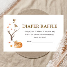 Chá de Bebê Boho Floresta Diaper Raffle