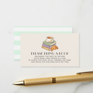 Cartão De Informações Chá de Bebê Café Francês Bébé Livro Requisição