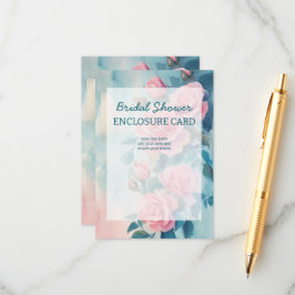 Cartão De Informações Chá de Bebê com Pintura de Rosas Cor-de-Rosa Perso