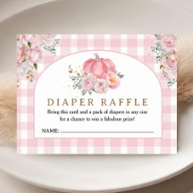 Chá de Bebê de Abóbora Rosa Diaper Raffle de Outon