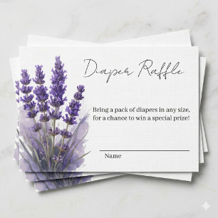 Cartão De Informações Chá de Bebê de Diapers com Lavanda Roxa Botânica