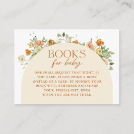 Cartão De Informações Chá de Bebê de Flores Boho de Primavera Livro Soli