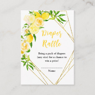 Cartão De Informações Chá de Bebê de Limões e Folhagens Sorteio de Frald