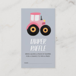Cartão De Informações Chá de Bebê de Meninas Diaper Raffle