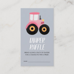 Cartão De Informações Chá de Bebê de Meninas Diaper Raffle