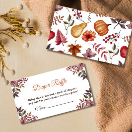 Cartão De Informações Chá de Bebê de Outono com Abóboras - Rifas de Fral