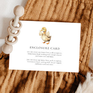 Cartão De Informações Chá de Bebê de Pato Neutro Personalizado Fofinho