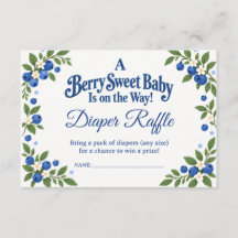 Chá de Bebê Diaper Raffle Floral Mirtilo