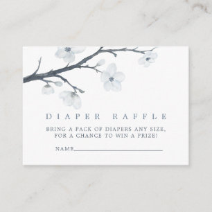 Cartão De Informações Chá de Bebê Diaper Raffle Flores de Cerejeira